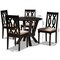 Baxton Studio Anise Sand Upholstered and Dark Brown Finished Wood 5-Piece Dining Set 169-9733-10900 - alternate 7
